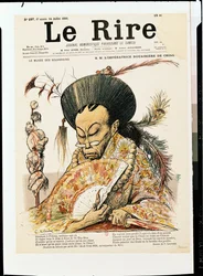 Cö-hszi (1835-1908), Kína özvegy császárnéja, a „Le Rire” címlapja, 1900. 07. 14.